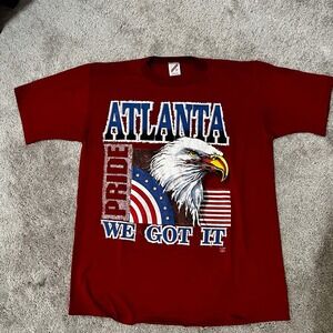 American Pride We Got It Eagle T Shirt Adult Large Red‎ Mens Georgia Vintage 90s